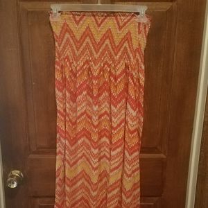 Orange and Yellow Maxi Dress